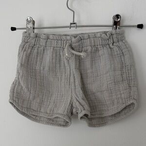 Búho Designer Gray Kids Muslin 100% Cotton Shorts Pale Gray Blue Strips 24M